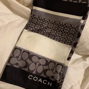 Coach silk scarf - navy | gray | white